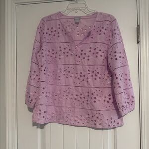 Pink Eyelet Women's Top